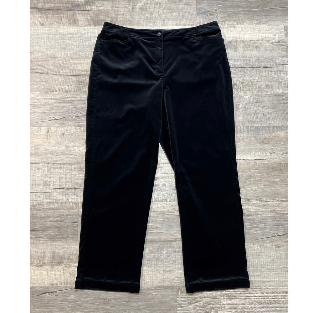 Eileen Fisher Velvet Straight Leg Cotton Tencel Pants Plus Size 1X Black
